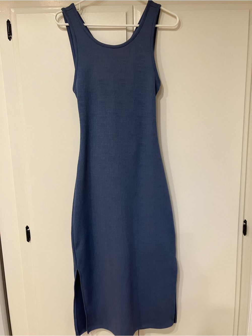 Roxy Ribbed Tank Maxi Dress in Slate Blue
